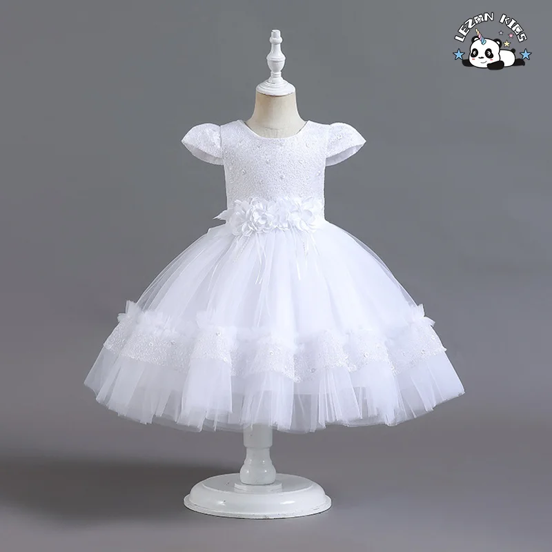 LEZONKIDS - 2022 New Girl's Dress Mesh Flower Dress Foreign Trade Children's Dress Spot Wholesale